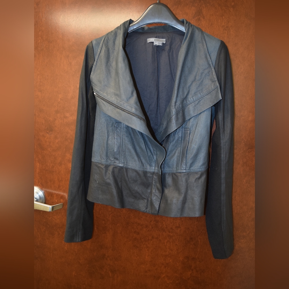 Vince XS Two-Toned Leather Jacket